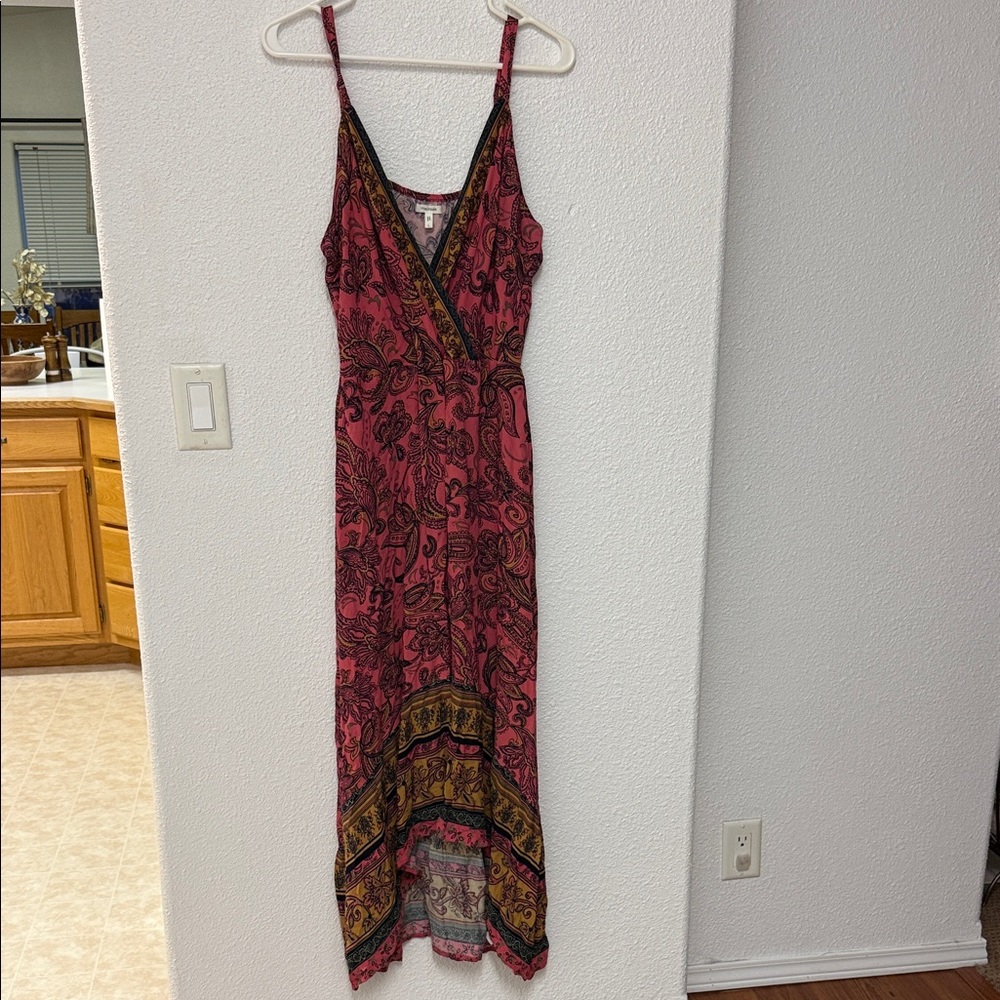 Maurices Boho Wrap Maxi Dress - Pink Paisley Large